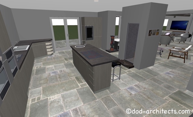 EXTGD-The old living room will be large kitchen for the discerned chefs in the house